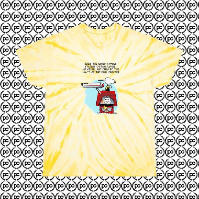 Star Trek Snoopy And Woodstock Cyclone Tie Dye T Shirt Pale Yellow