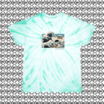 The Great Wave Off Totoro Cyclone Tie Dye T Shirt Mint