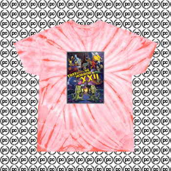 The Simpsons Treehouse of Horror Cyclone Tie Dye T Shirt Coral