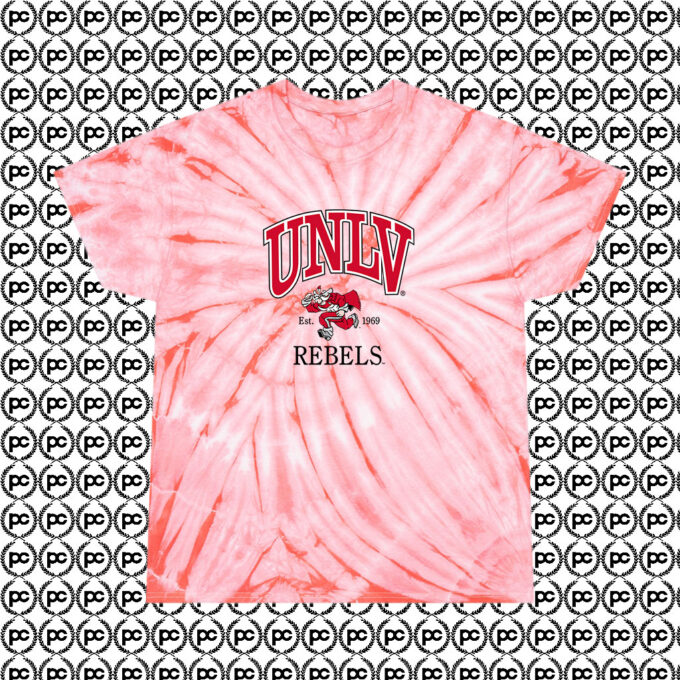Unlv Running Rebels Sports College Cyclone Tie Dye T Shirt Coral