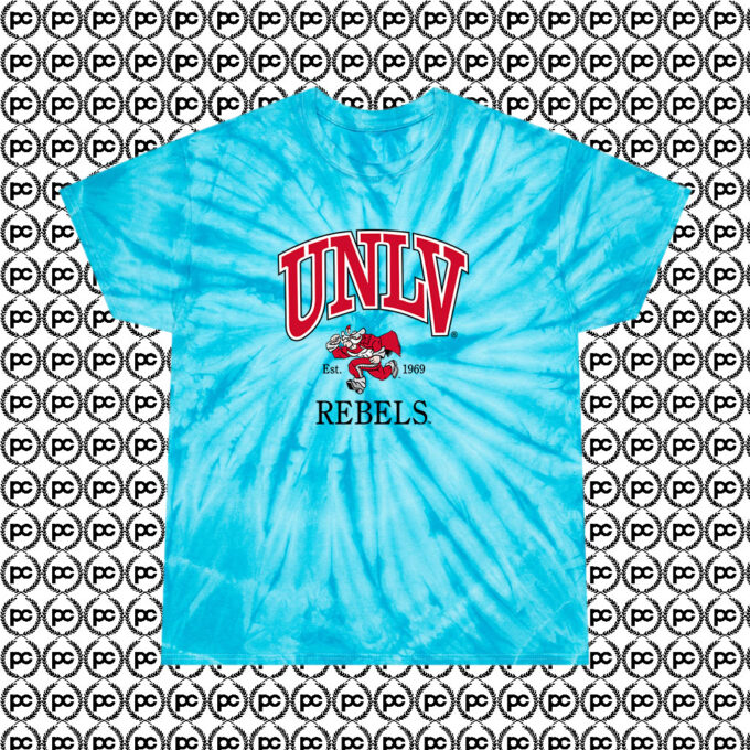 Unlv Running Rebels Sports College Cyclone Tie Dye T Shirt Turquoise