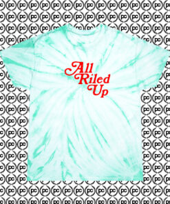 Vintage All Riled Up Quote Summer Cyclone Tie Dye T Shirt Mint