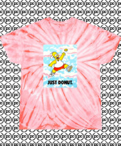 Vintage Homer Simpson Just Donut Cyclone Tie Dye T Shirt Coral