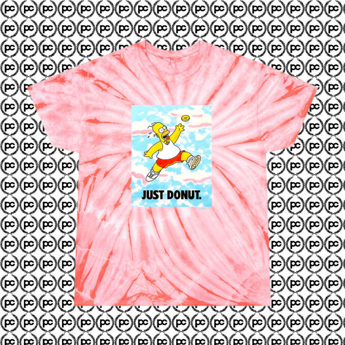 Vintage Homer Simpson Just Donut Cyclone Tie Dye T Shirt Coral