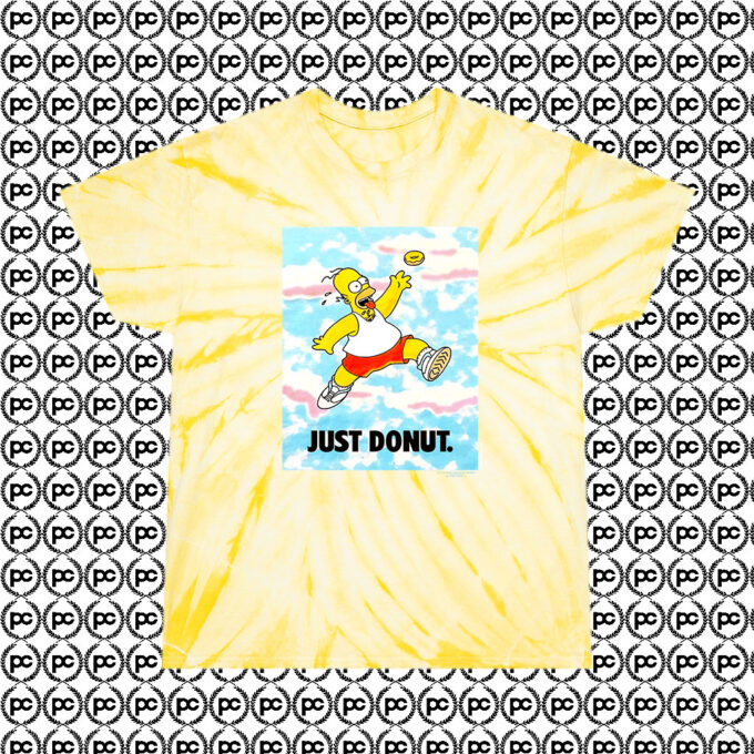 Vintage Homer Simpson Just Donut Cyclone Tie Dye T Shirt Pale Yellow