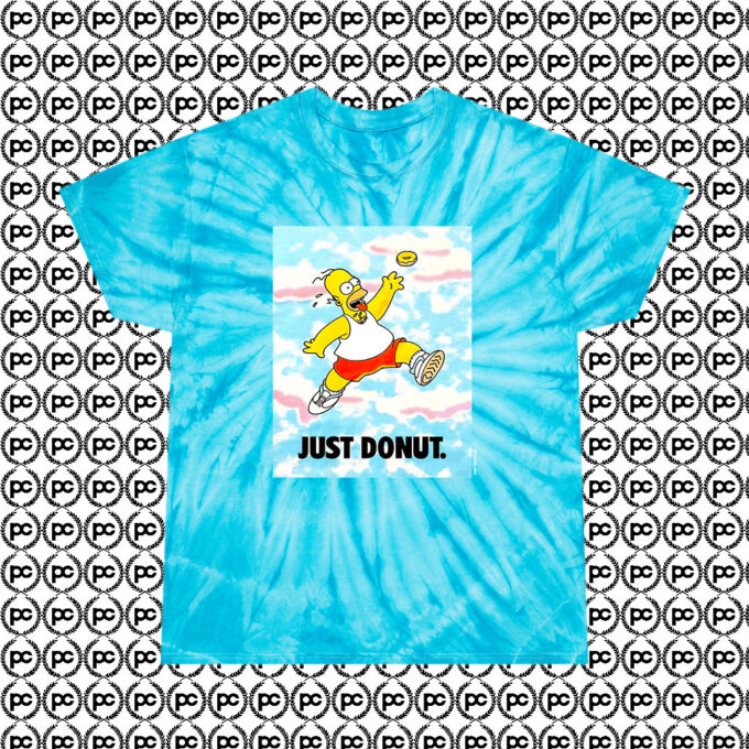 Vintage Homer Simpson Just Donut Cyclone Tie Dye T Shirt Turquoise