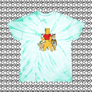 Winnie The Pooh Bear And Friends Animals Cyclone Tie Dye T Shirt Mint