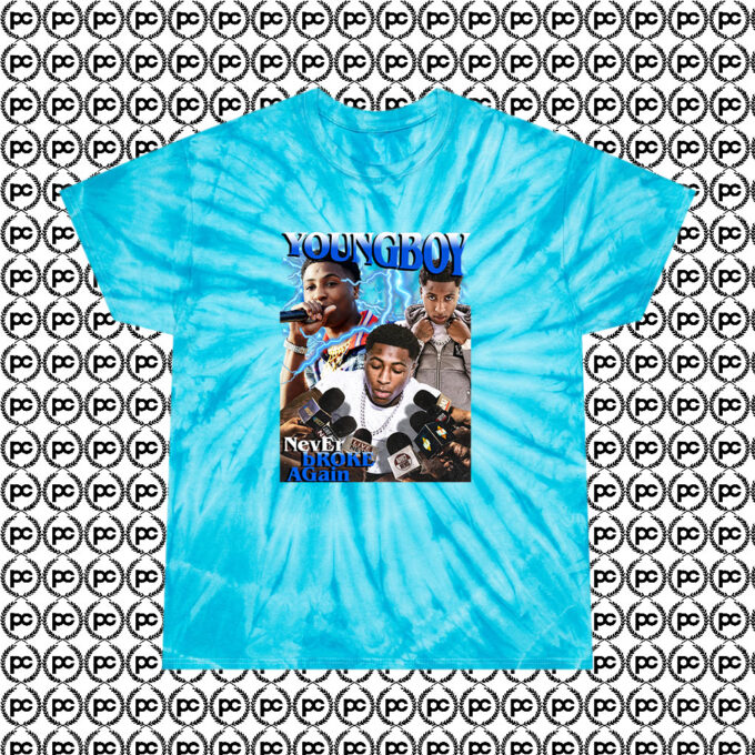 Youngboy Never Broke Again Cyclone Tie Dye T Shirt Turquoise