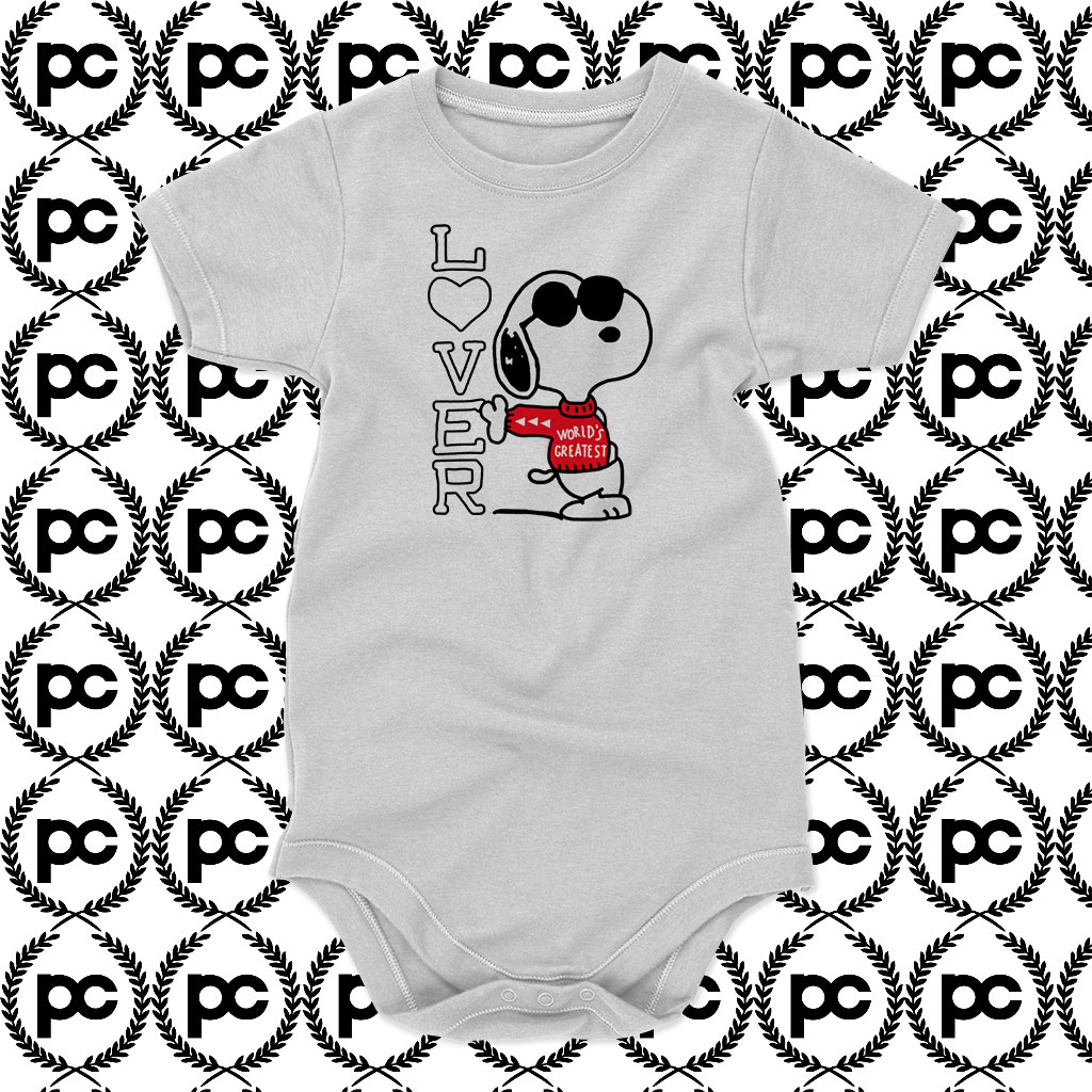 Vintage 70s Worlds Greatest Lover Snoopy Baby Onesie