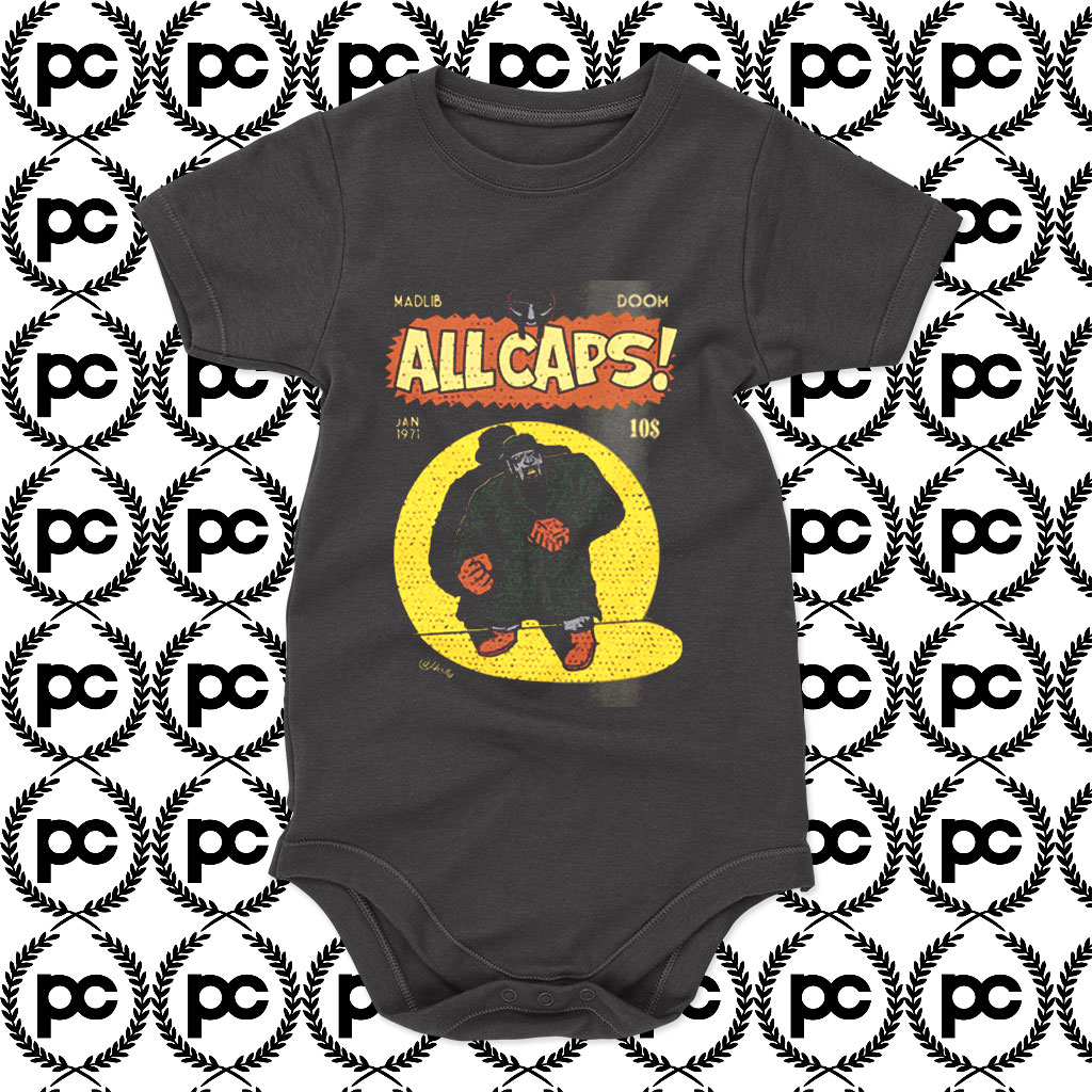All Caps MF Doom Baby Onesie