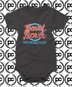 Black David Bowie 1978 World Tour Baby Onesie
