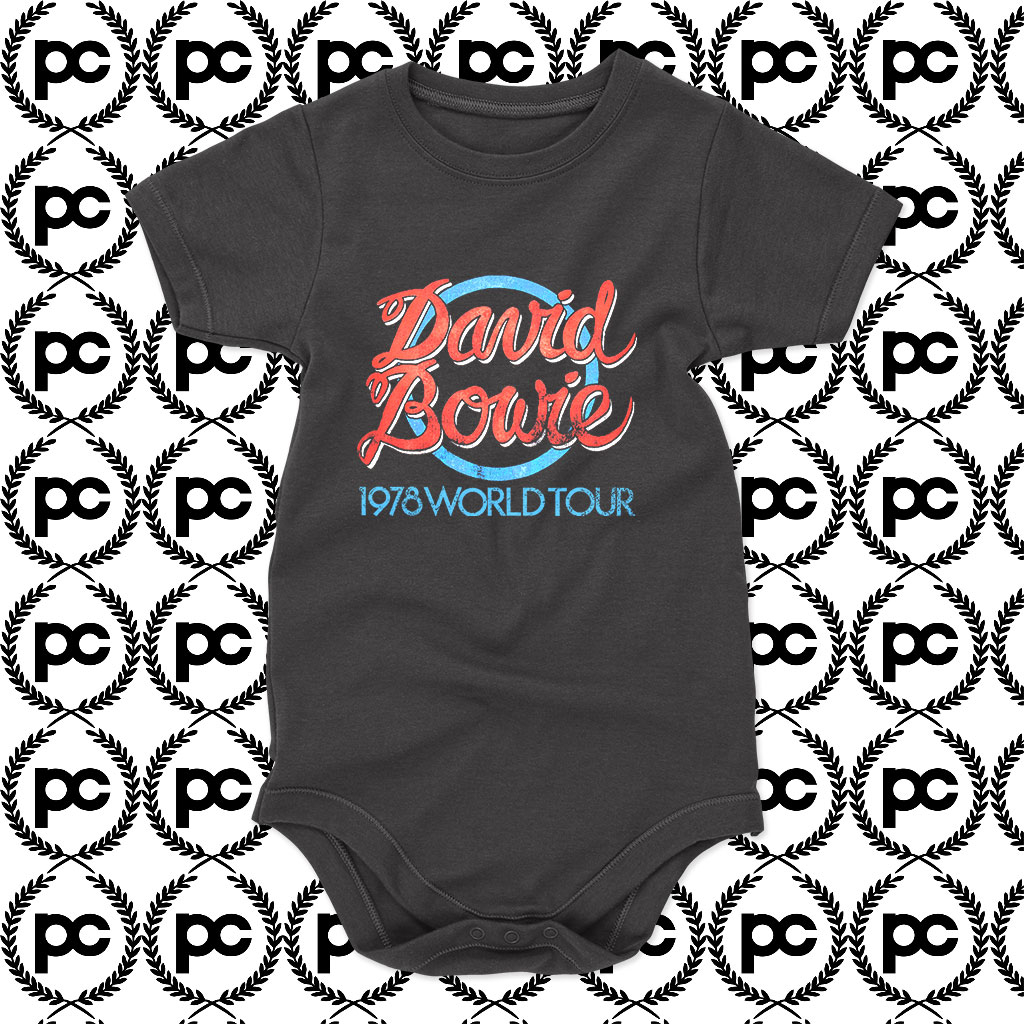 Black David Bowie 1978 World Tour Baby Onesie