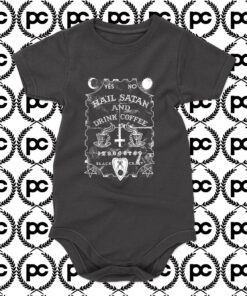 Hail Satan and Drink Coffee Baby Onesie