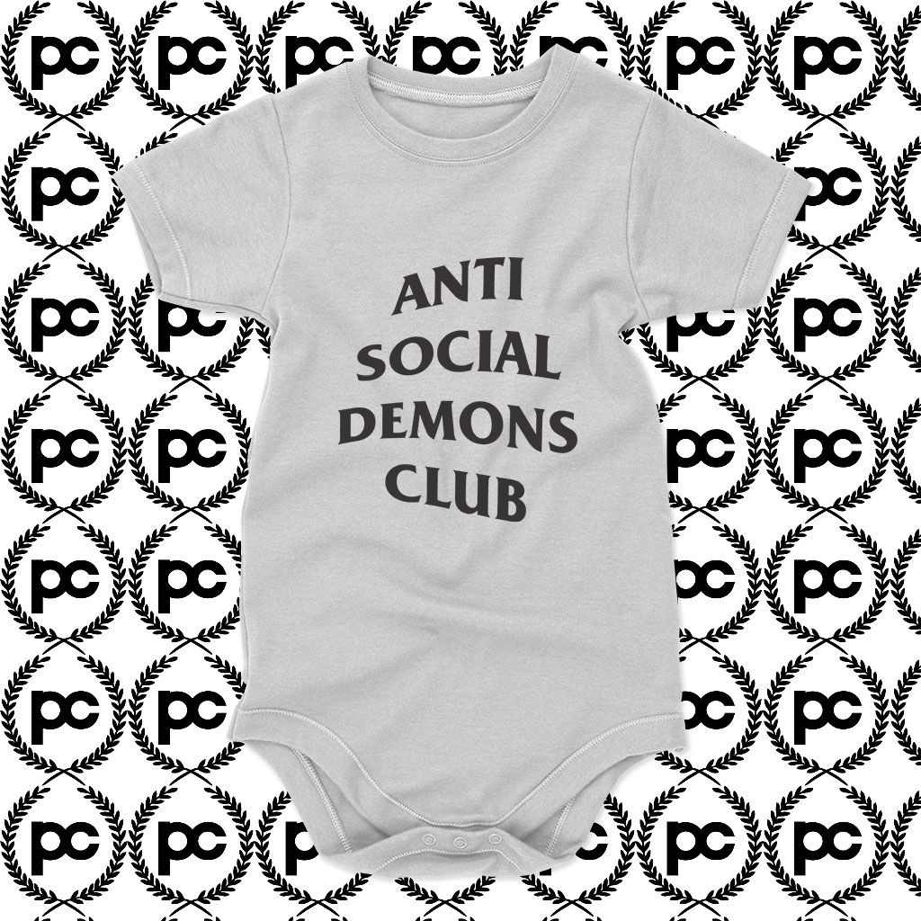 anti social demons club Baby Onesie