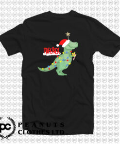 Christmas Tree T Rex Funny Parody T Shirt