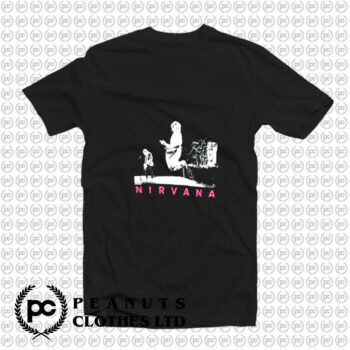 Nirvana Pink Logo Live Stage Pic T Shirt