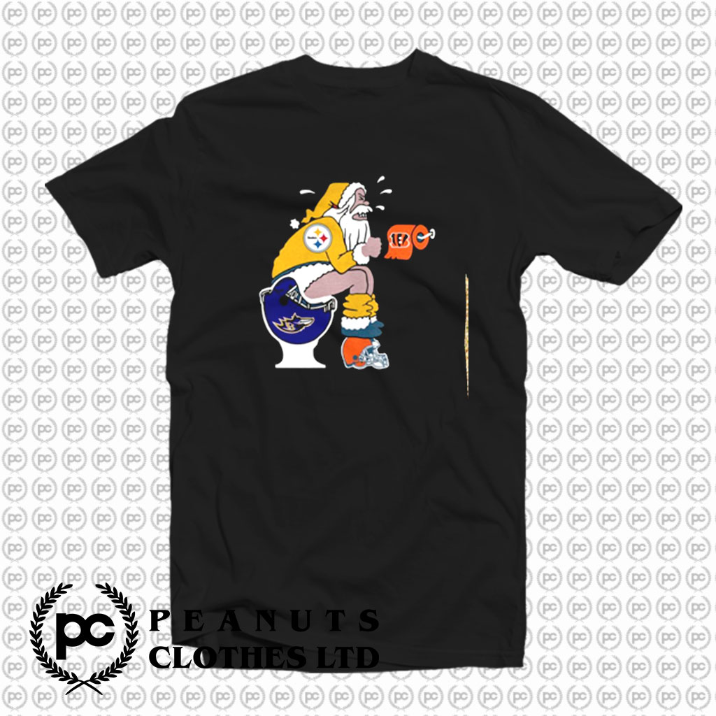 Pittsburgh Steelers Santa Baltimore Ravens Toilet T Shirt