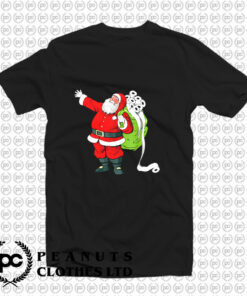 Santa with Face Mask and Toilet Paper Funny Christmas T Shirt