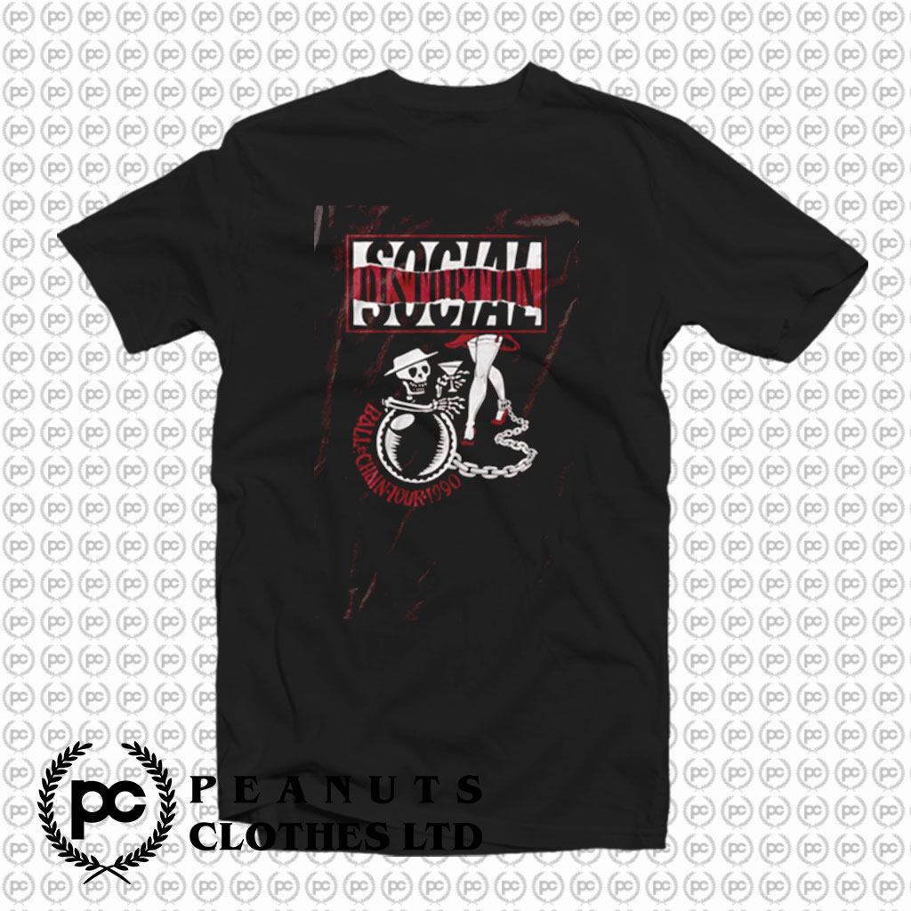 Social Distortion Ball and Chain Tour T-Shirt - Peanutsclothes.com