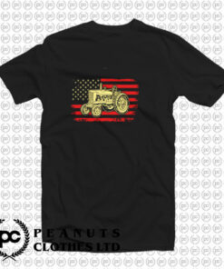Tractor American Flag Farming Vehicles Cars T Shirt