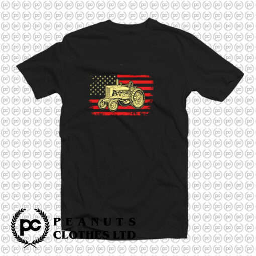 Tractor American Flag Farming Vehicles Cars T Shirt