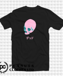 Vaporwave Pink Skull T Shirt