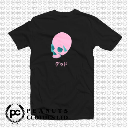 Vaporwave Pink Skull T Shirt