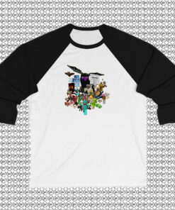 All Character Minecraft Raglan Tee