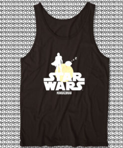 Bounty Hunter And Child Silhouettes Star Wars The Mandalorian Unisex Tank Top