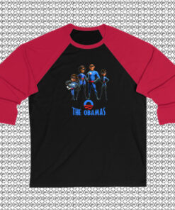 Obamas as the Incredibles Raglan Tee