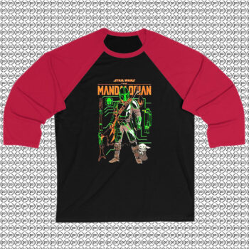 The Mandalorian And The Child Outlines Star Wars Raglan Tee