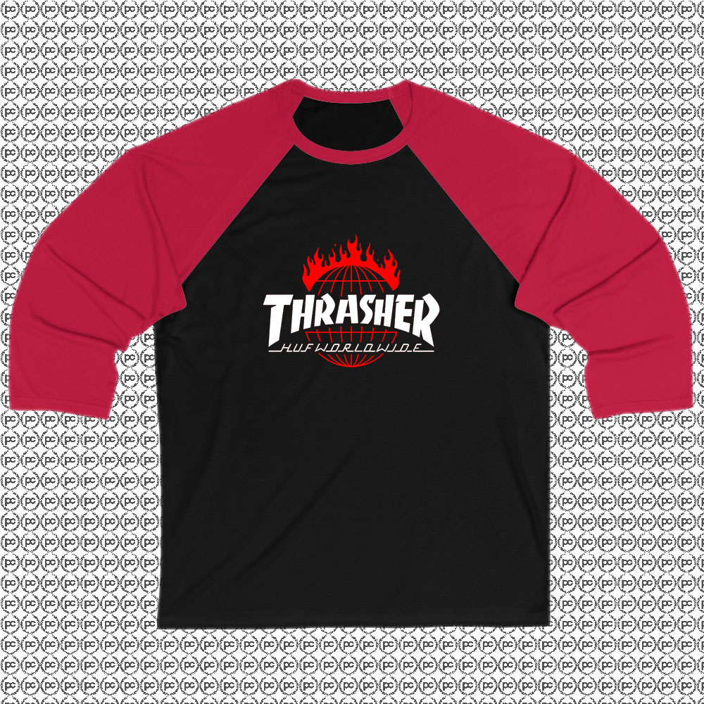Thrasher Huf Worldwide Raglan Tee
