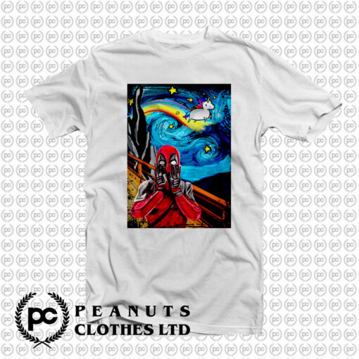 Deadpool Scream Unicorn Starry Night T Shirt