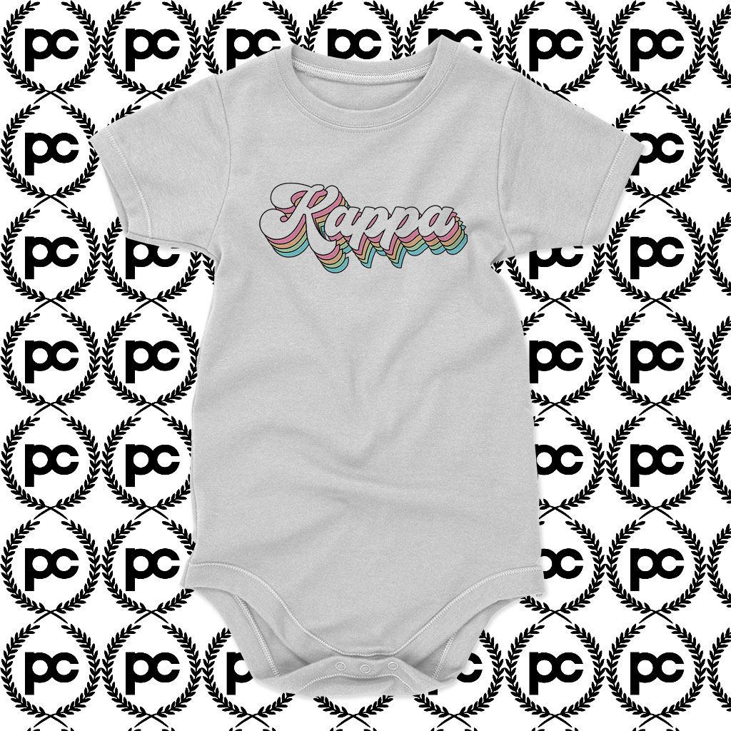 Cute Kappa Kappa Gamma Sorority Groovy Rainbow Baby Onesie