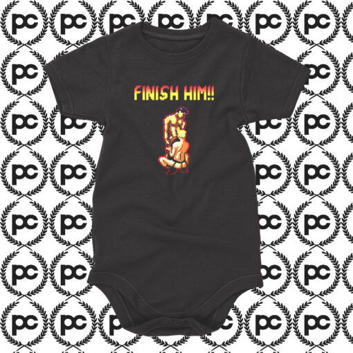 Finish Him Gay Mortal Kombat Baby Onesie
