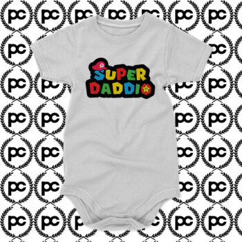 Super Daddio Mario Bros Baby Onesie