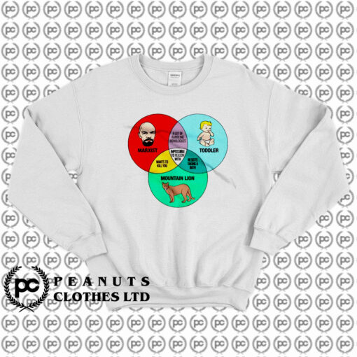 Marxist Toddler And Mountain Lion Venn Diagram Sweatshirt