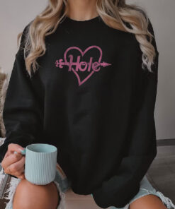 Hole Distressed Heart Sweatshirt