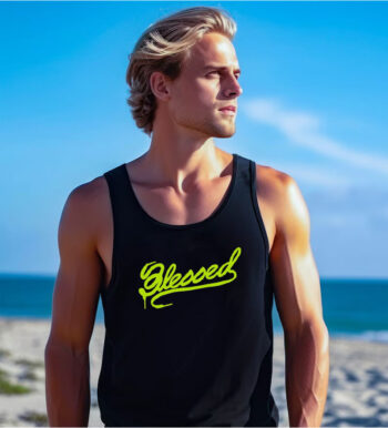 Retro Blessed Shoe Lace Logo Grinch Tank Top