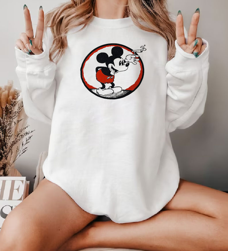Smoking Mickey Mouse Funny Sweatshirt