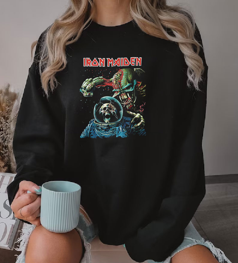 Vintage Iron Maiden Final Frontier Album Sweatshirt