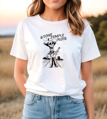 Stone Temple Pilots Singing Skeleton Cowboy T Shirt
