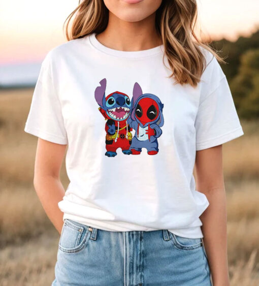 Baby Stitch And Deadpool Is Friends T Shirt