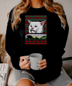 Cat Meme Dinner Ugly Christmas Funny Sweatshirt
