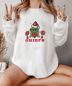 Grinch Loves Chiefs Football Helmet Sweatshirt