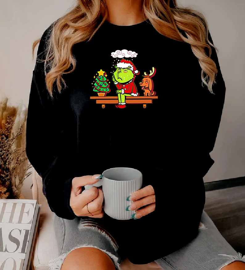 Grinch On The Shelf Christmas Sweatshirt