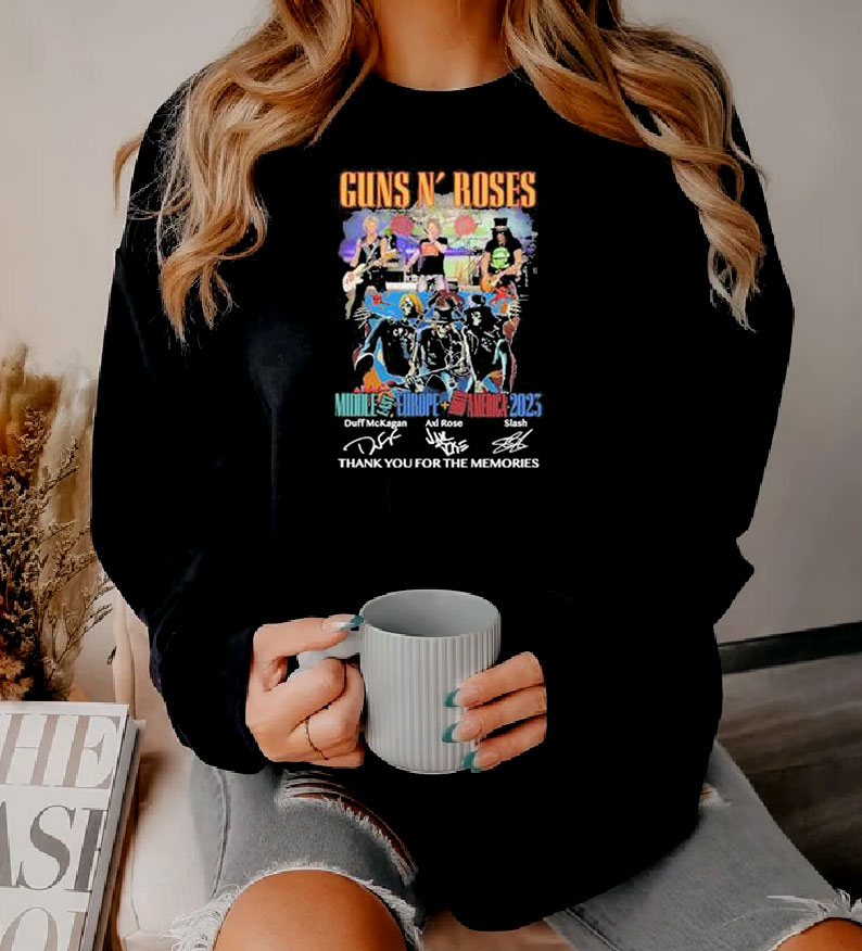 Guns N’ Roses Middle East Europe North America 2023 Thank You Sweatshirt