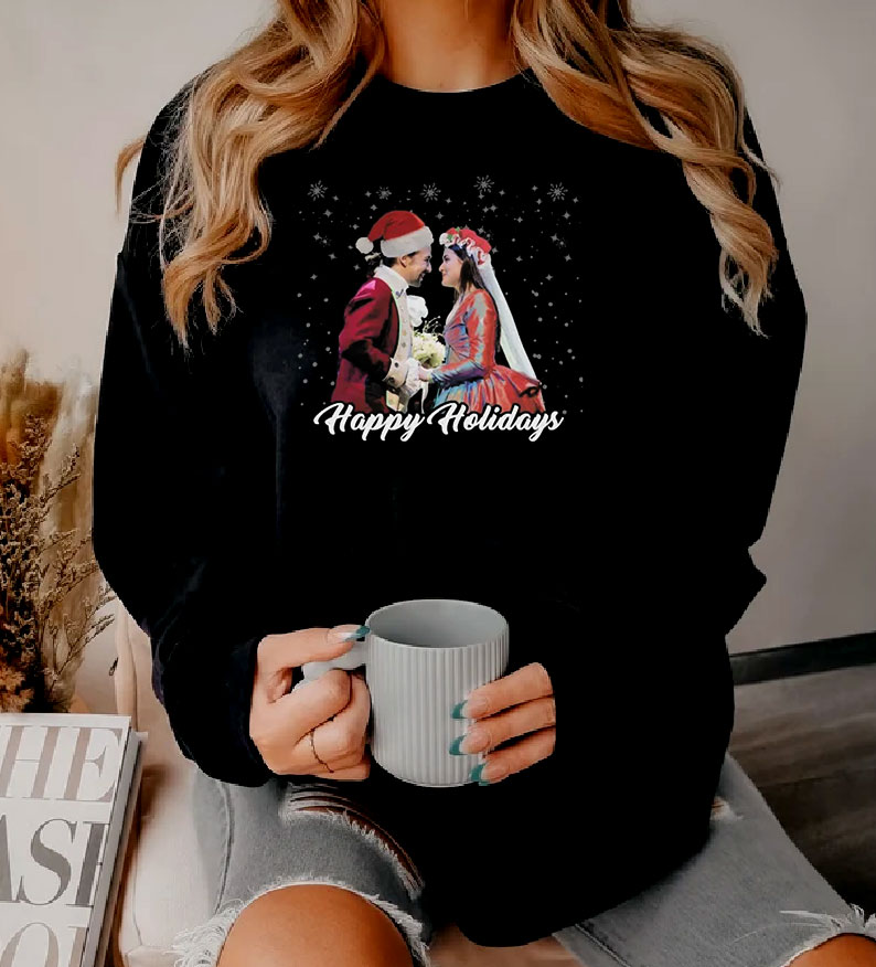 Hamilton The Musical Alexander And Eliza Happy Holiday Sweatshirt