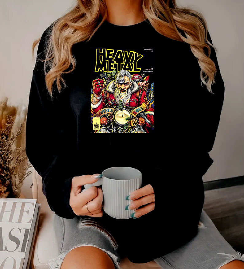 Heavy Metal Santa Claus Christmas Sweatshirt