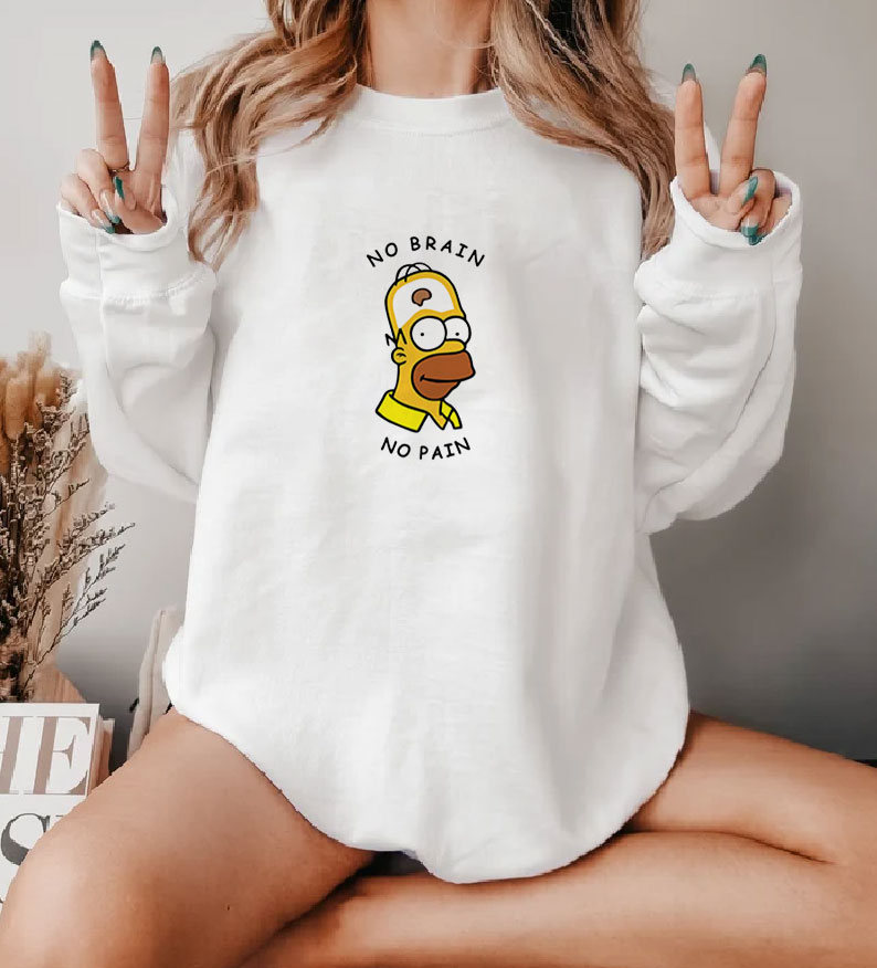 Homer Simpson No Brain No Pain Sweatshirt